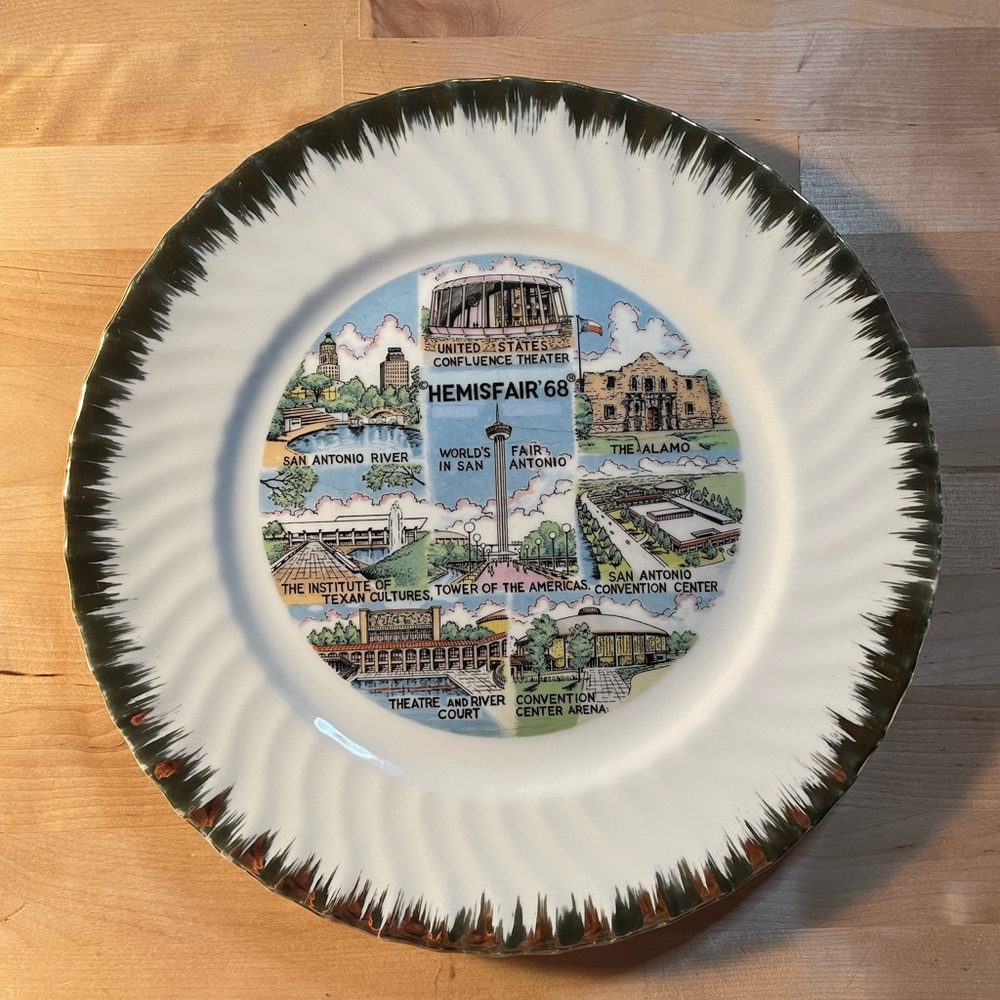 Vintage San Antonio Texas Hemisfair 1968 Souvenir Plate